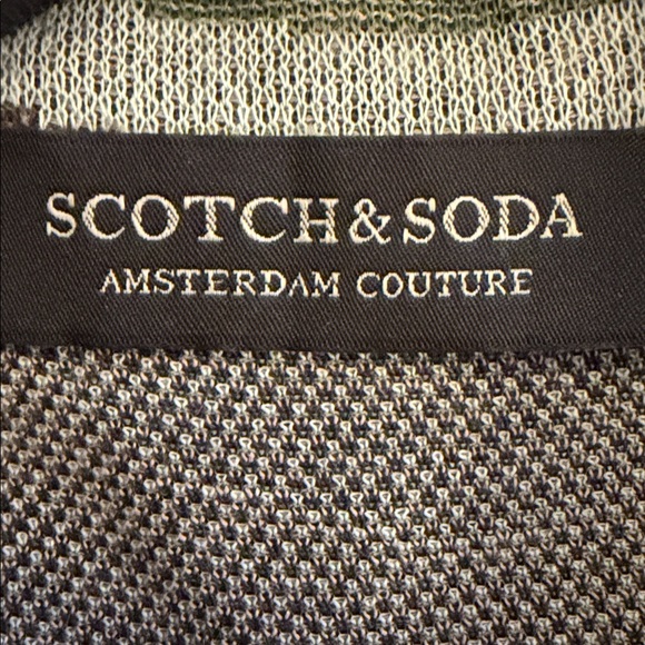 Scotch & Soda Jacquard Knit Button Up Lightweight Green Shirt Size Small - Picture 7 of 8